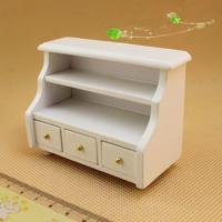 Poppenhuis mini meubilair badkamer wit korte kabinet handdoek kabinet model
