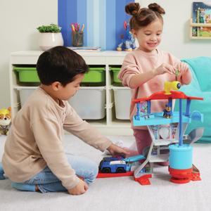 PAW Patrol - Uitkijktoren-speelset met voertuigwerper 2 Chase-actiefiguren de politieauto van Chase en accessoires
