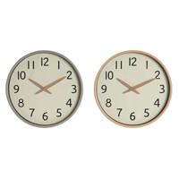 Muurklok Home ESPRIT Beige Natuurlijk PVC Hout 30 x 4,7 x 30 cm (2 Stuks)