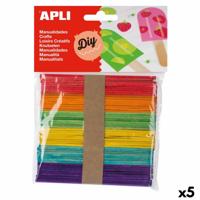 Materiaal voor handarbeid Apli Multicolour Hout 114 x 10 mm Ijsstokje (5 Stuks) (50 Stuks)