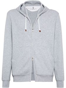 Brunello Cucinelli hoodie à fermeture zippée - Gris