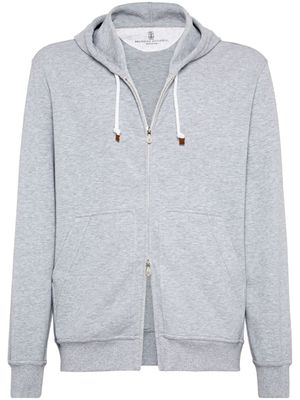Brunello Cucinelli hoodie à fermeture zippée - Gris Brunello Cucinelli hoodie à fermeture zippée - Gris