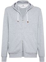 Brunello Cucinelli hoodie à fermeture zippée - Gris