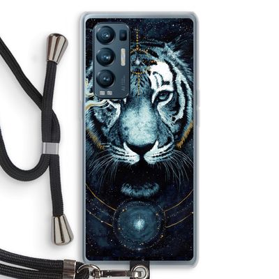 Darkness Tiger: Oppo Find X3 Neo Transparant Hoesje met koord