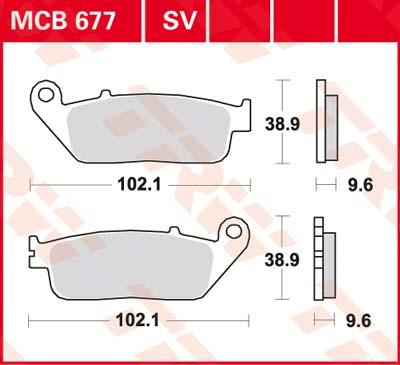 TRW Remblokken, en remschoenen voor de moto, MCB677 Allround organisch