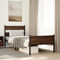 Bedframe zonder matras bewerkt hout bruin eikenkleur 75x190 cm