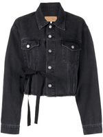 MM6 Maison Margiela veste en jean à col italien - Noir