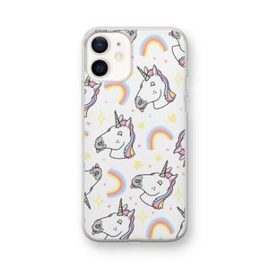 Rainbow Unicorn: iPhone 12 mini Transparant Hoesje