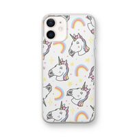 Rainbow Unicorn: iPhone 12 mini Transparant Hoesje