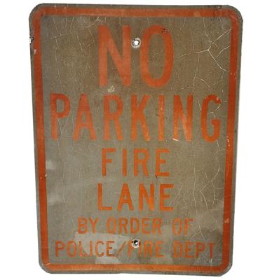 No Parking Fire Lane Metalen Straatbord - Origineel - 46 x 62 cm