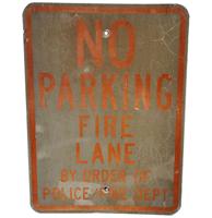 No Parking Fire Lane Metalen Straatbord - Origineel - 46 x 62 cm