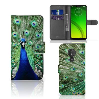 Motorola Moto G7 Power | Telefoonhoesje | Met pasjeshouder | Pauw