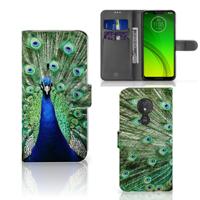 Motorola Moto G7 Power | Telefoonhoesje | Met pasjeshouder | Pauw
