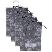 Geurzakjes Jasmijn geur - 4x - met ophanghaak - geurkaartjes/luchtverfrisser