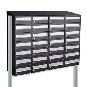 Allux Hive Set 4-Breed, 7-Hoog Met Dak Op Statief Zwart - 40030070_4x7ds