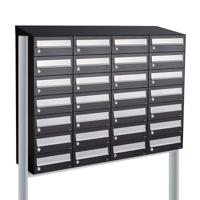 Allux Hive Set 4-Breed, 7-Hoog Met Dak Op Statief Zwart - 40030070_4x7ds