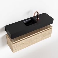 Toiletmeubel Mondiaz Andor | 100 cm | Meubelkleur Washed oak | Lex vrijhangend wastafel Urban Midden | 1 kraangat