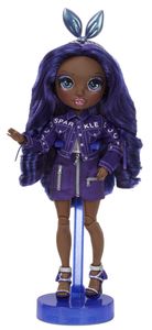 Rainbow High Krystal Bailey – indigo (donkerblauw-paarse) modepop met 2 complete mix & match-outfits en accessoires