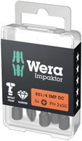 Wera 851/4 imp dc impaktor bits phillips, ph 2 x 50 mm - 5 stuk(s) - 05057656001