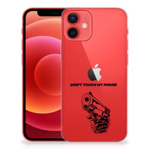 iPhone 12 Mini Silicone-hoesje Gun Don't Touch My Phone