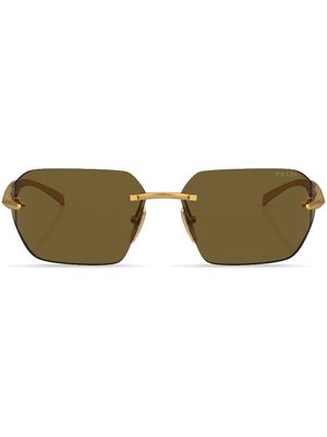 Prada Eyewear lunettes de vue à logo gravé - Or