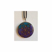 Orgonite Hanger Levensbloem Rond Blauw Orgonite Hanger Levensbloem Rond Blauw