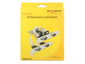 Delock 89557 PCI Express x1-kaart naar 4 x seriële RS-232
