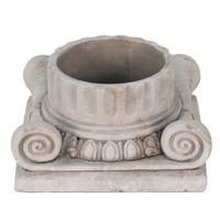 Clayre & Eef Bloempot 21x21x11 cm Grijs Steen Rechthoek Bloempot