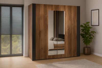 Home365 Kledingkast Siena - Bruin - 2-Deurs incl. Spiegel