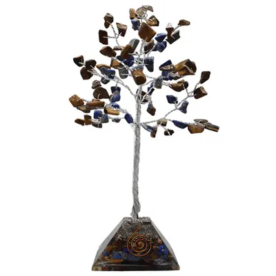 Edelsteenboom Tijgeroog - Transformatie - Orgoniet (15 cm) Edelsteenboom Tijgeroog - Transformatie - Orgoniet (15 cm)