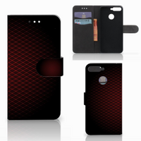 Huawei Y6 2018 Telefoon Hoesje Geruit Rood - thumbnail