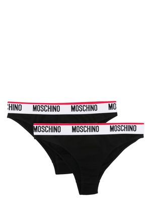 Moschino lot de deux boxers à bande logo - Noir