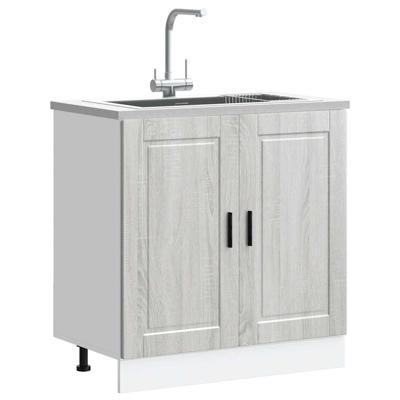 Spoelbakonderkast Porto 80x46x81,5 cm bewerkt hout grijs sonoma