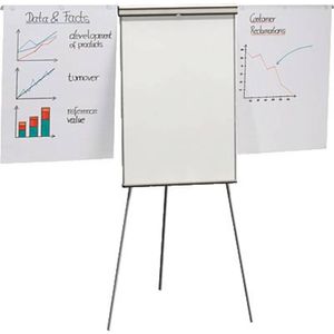 Franken Flipchart X-tra! Line® Standard Plus (b x h) 68 cm x 105 cm Lichtgrijs Incl. opbergbakje, Incl. papierhouder, Afwisbaar, In hoogte verstelbaar,