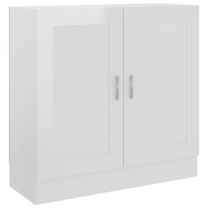 The Living Store Boekenkast - Hoogglans wit - 82.5 x 30.5 x 80 cm - Spaanplaat en MDF