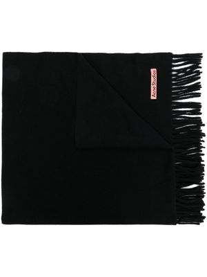 Acne Studios écharpe en laine à franges - Noir