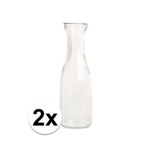 2x Glazen karaf 1 liter