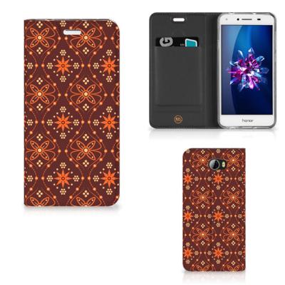 Huawei Y5 2 | Y6 Compact | Hoesje met Magneet | Batik Brown