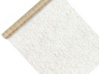 Witte Organza op Rol Gouden Bladeren (9m x 0.48m) Witte Organza op Rol Gouden Bladeren (9m x 0.48m)