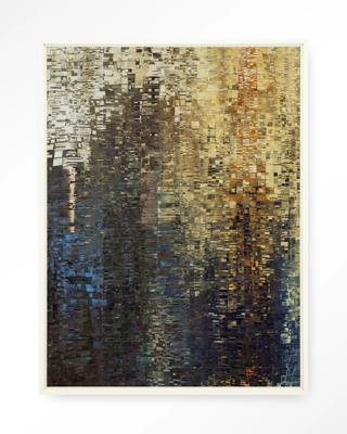 Urban Cotton Wandkleed 'Drops' 110 x 145cm in Floating Frame - off white