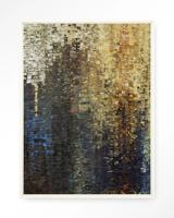 Urban Cotton Wandkleed 'Drops' 110 x 145cm in Floating Frame - off white