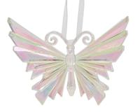 Decoris Kersthanger vlinder kunststof iriserend