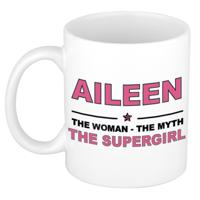 Aileen cadeau mok - Woman Myth Supergirl - naam koffiemok - 300 ml - collega - moederdag