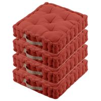Stof Textile Vloerkussen DUO - 4x - terracotta - katoen - 45 x 45 x 10 cm - vierkant - Extra dik Stof Textile Vloerkussen DUO - 4x - terracotta - katoen - 45 x 45 x 10 cm - vierkant - Extra dik
