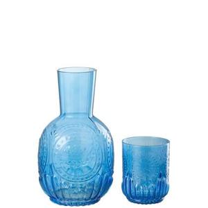 J-Line Karaf+Glas Maya Glas Blauw