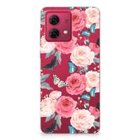 Motorola Moto G84 TPU Case Butterfly Roses - thumbnail