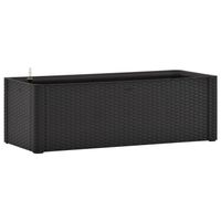 The Living Store Zelfwatergevende Tuinbak - 100 x 43 x 33 cm - Rattan-look - Antraciet - 90L