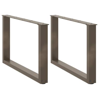 Salontafelpoten 2 st U-vormig 70x(42-43) cm staal naturel