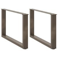 Salontafelpoten 2 st U-vormig 70x(42-43) cm staal naturel