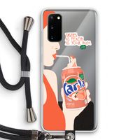 Peach please!: Samsung Galaxy S20 Transparant Hoesje met koord